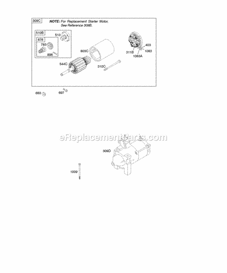 Page K Diagram and Parts List for 294442-0360-01  Briggs and Stratton Engine